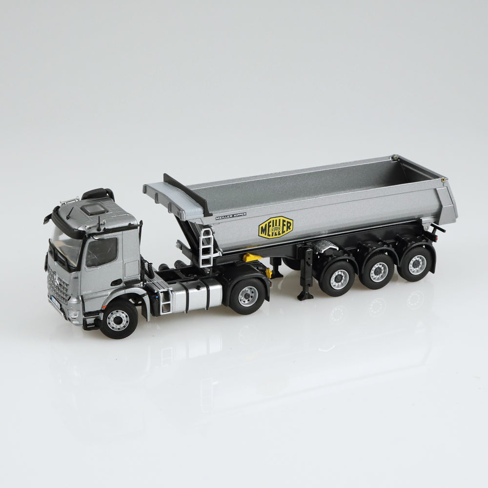 Mercedes-Benz Arocs Meiller tipping semi trailer.