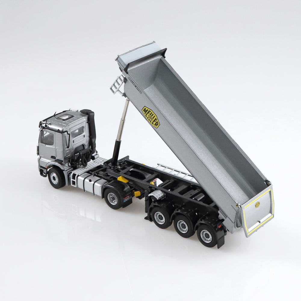 Mercedes-Benz Arocs Meiller tipping semi trailer.